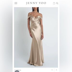 Jenny Yoo "Camilla" bridesmaid dress: detachable sleeves with added side slit.